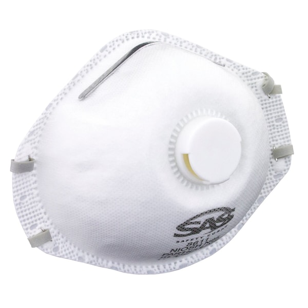 Sas Safety N95 PARTICULATE RESPIRATOR W/VALVE, Pack of 12 Boxes, 10/Box 120 Respirators Total, 120PK 8611 - main